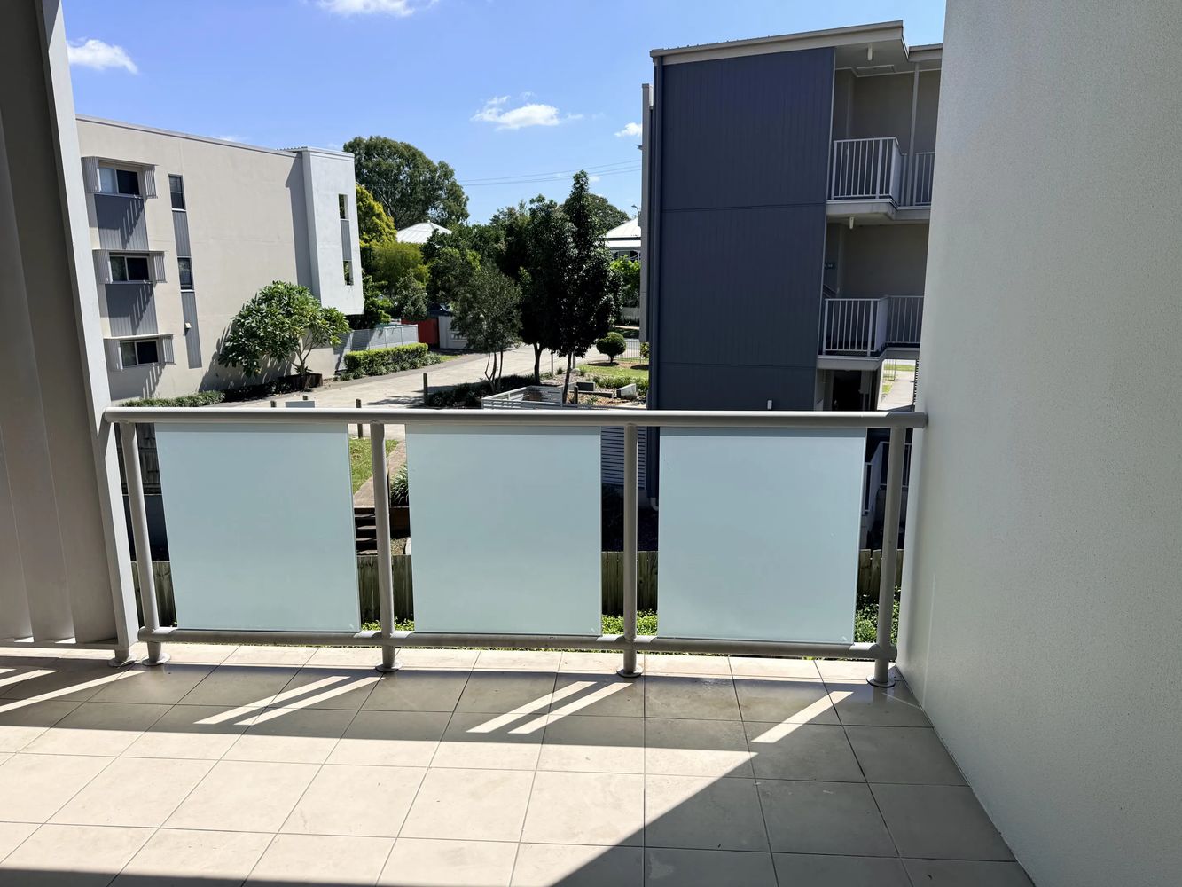 Frosted privacy film commercial balcony strata Brisbane